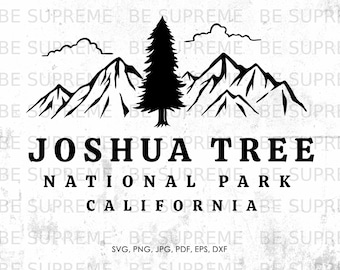 Joshua Tree California svg, Park Narodowy svg, png, jpg, pdf, eps, dxf | pamiątka, wektor, natychmiastowe pobieranie