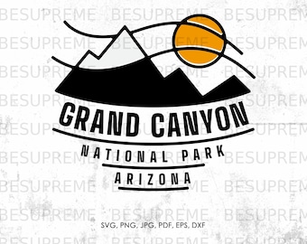 Grand Canyon National Park svg, Grand Canyon Arizona svg, png, jpg, pdf, eps, dxf | gift, vector, instant download