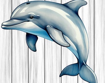 Clipart Animal dauphin, art de la chambre d'enfant, clipart Animal, animal aquarelle mignon, dauphin Png, téléchargement numérique