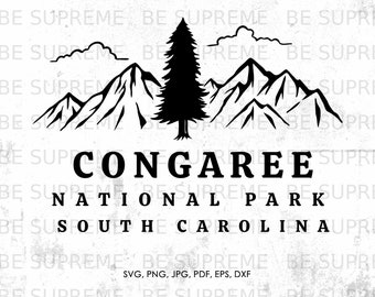 Congaree South Carolina svg, National Park svg, png, jpg, pdf, eps, dxf | souvenir, vector, instant download