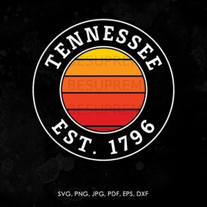 Tennessee svg, Tennessee State svg | Retro Sunset, United States png, pdf, eps, vector, instant download