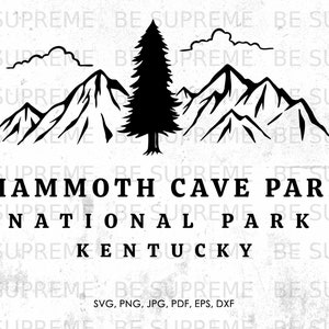 Mammoth Cave Park Kentucky svg, National Park svg, png, jpg, pdf, eps, dxf | souvenir, vector, instant download