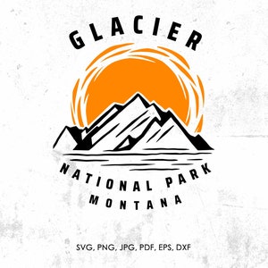 Glacier National Park svg, Glacier Montana svg, png, dxf | gift, Glacier cut file