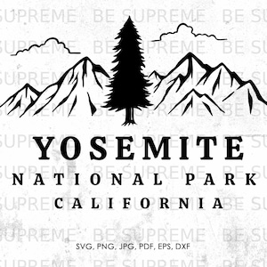 Yosemite California svg, National Park svg, png, jpg, pdf, eps, dxf | souvenir, vector, instant download