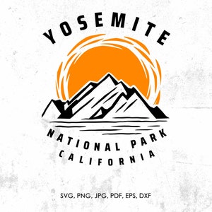 Yosemite National Park svg, Yosemite California svg, png, dxf | gift, Yosemite cut file