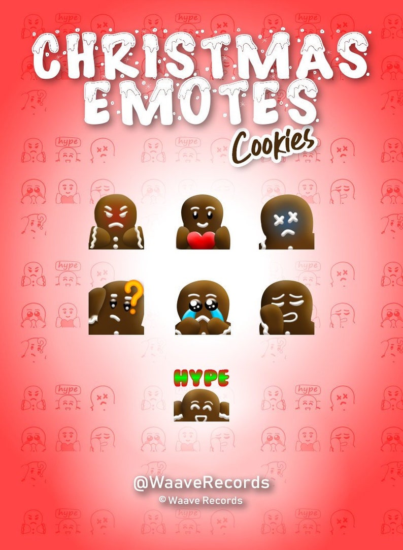 Christmas Emotes Twitch Emotes Christmas Cookie | Etsy