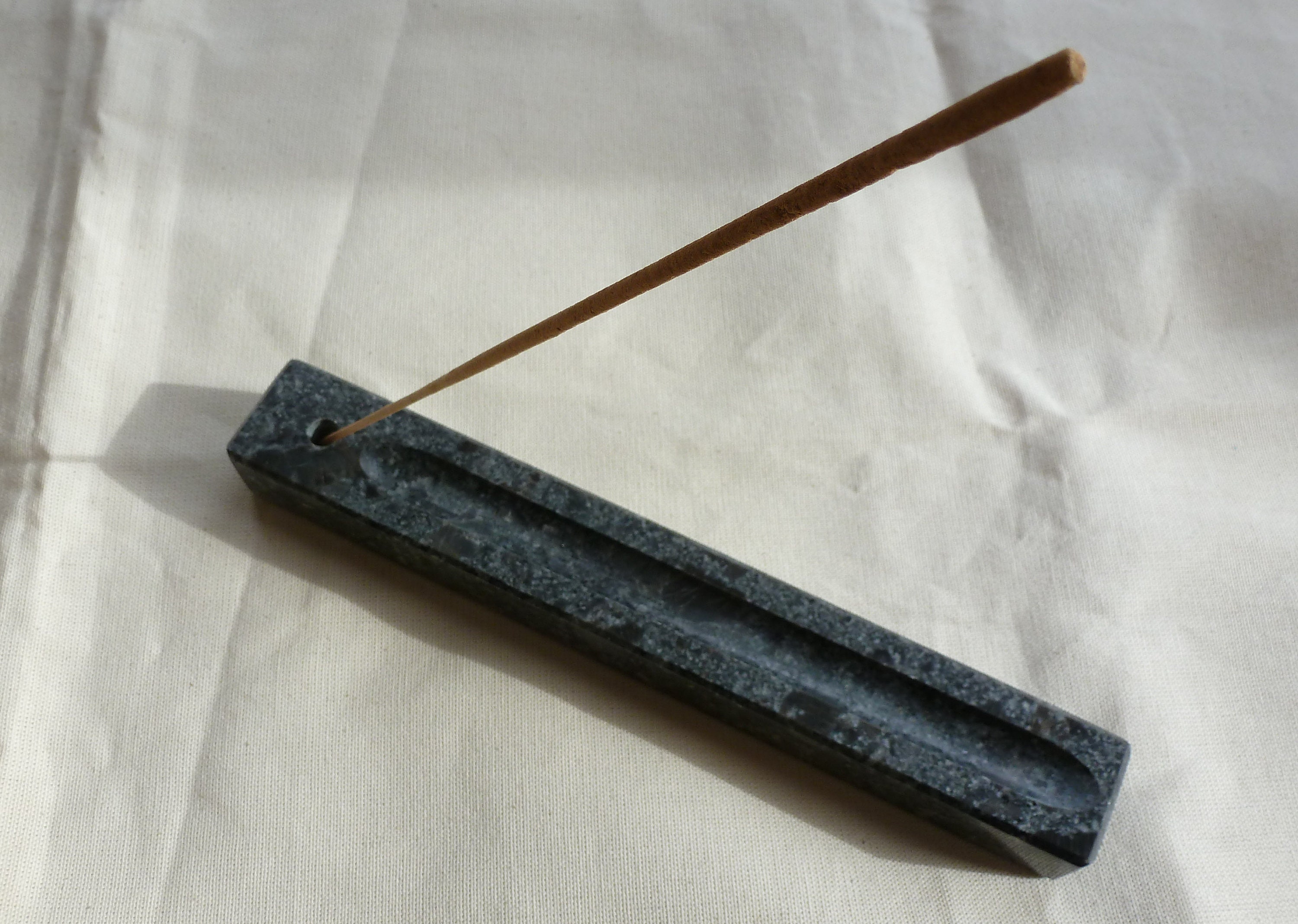 Incense Stick Holder. Polished Granite Steel Grey. Leather Etsy Canada