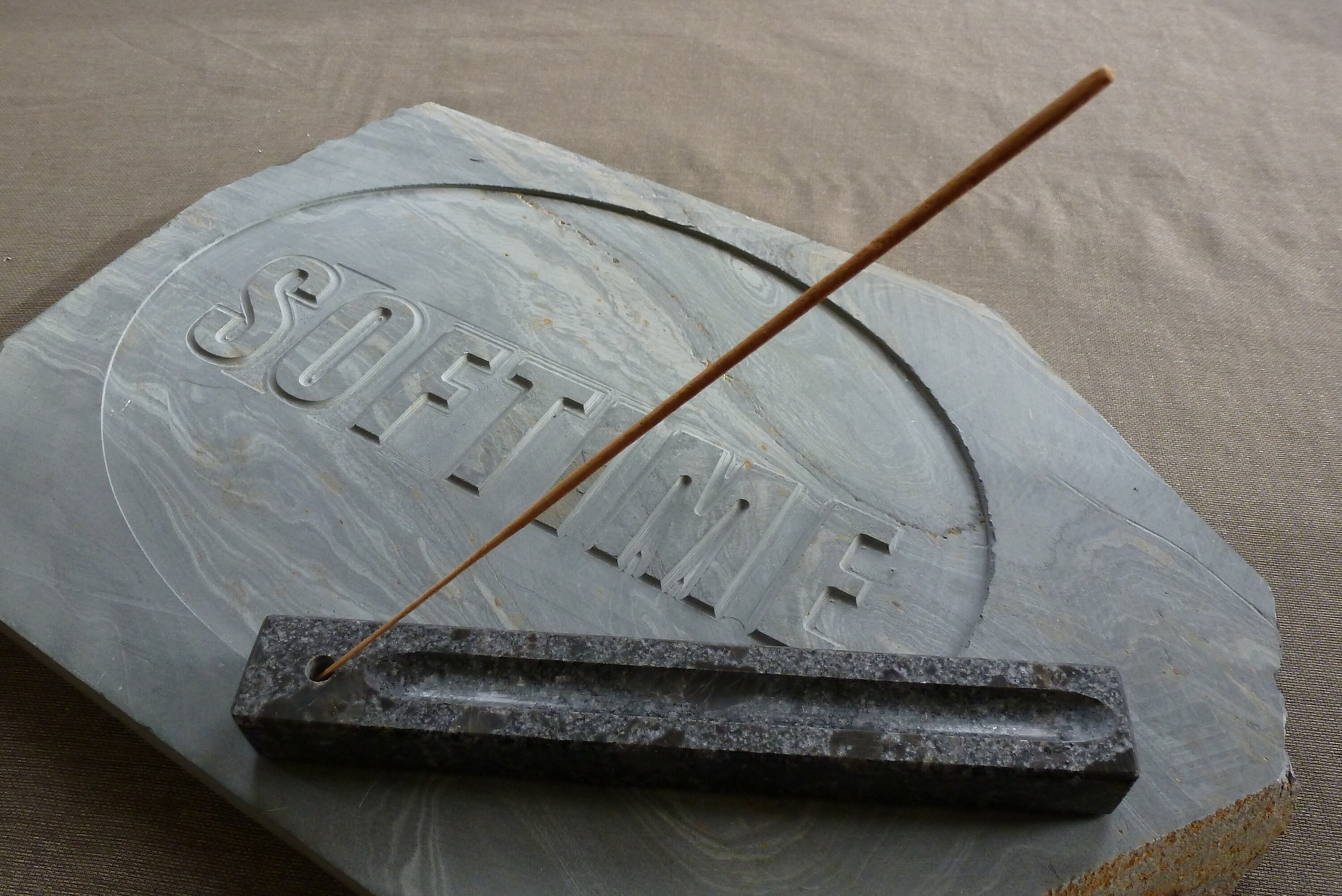 Incense Stick Holder. Polished Granite Steel Grey. Leather Etsy Canada