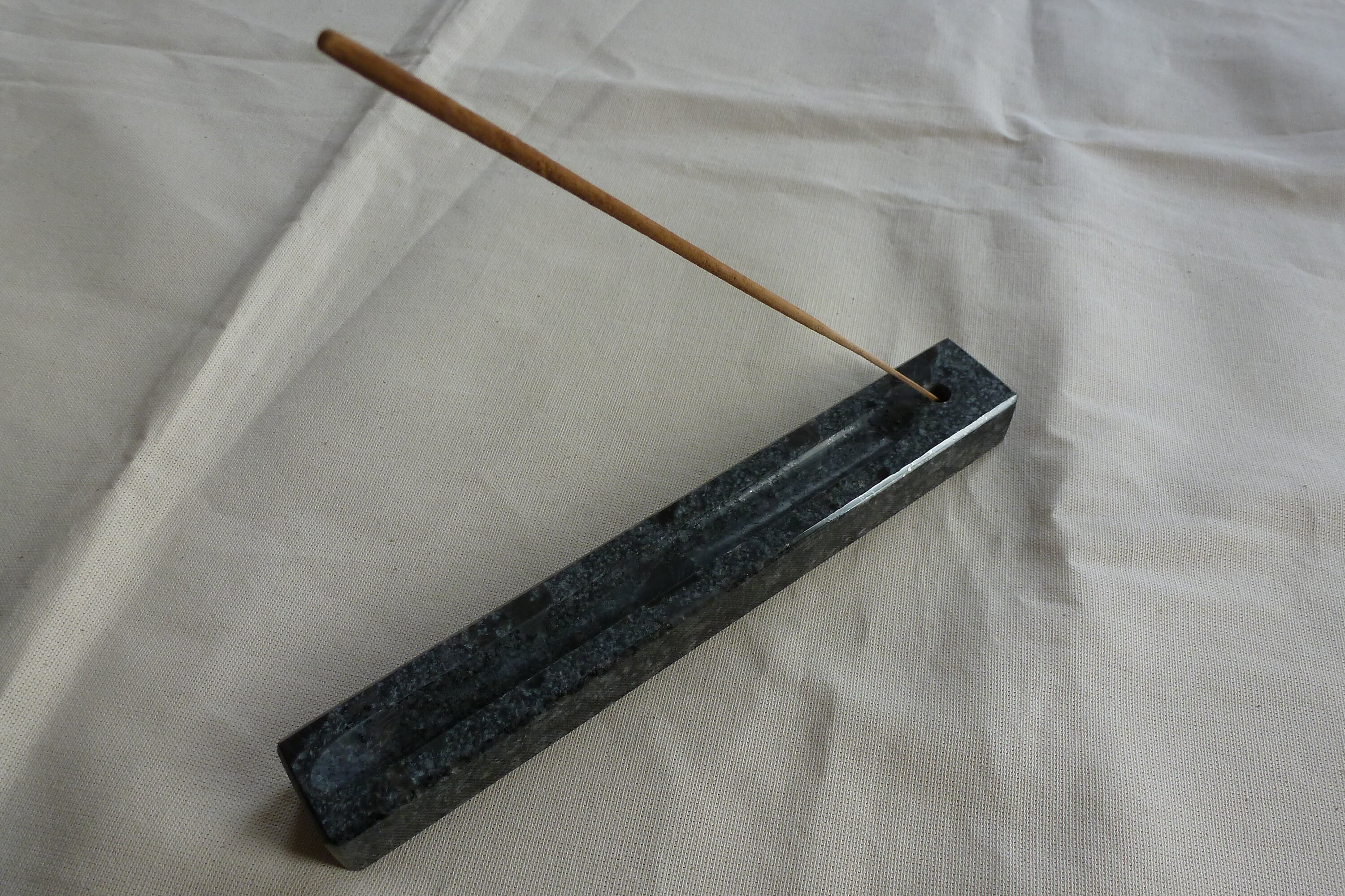 Incense Stick Holder. Polished Granite Steel Grey. Leather Etsy Canada