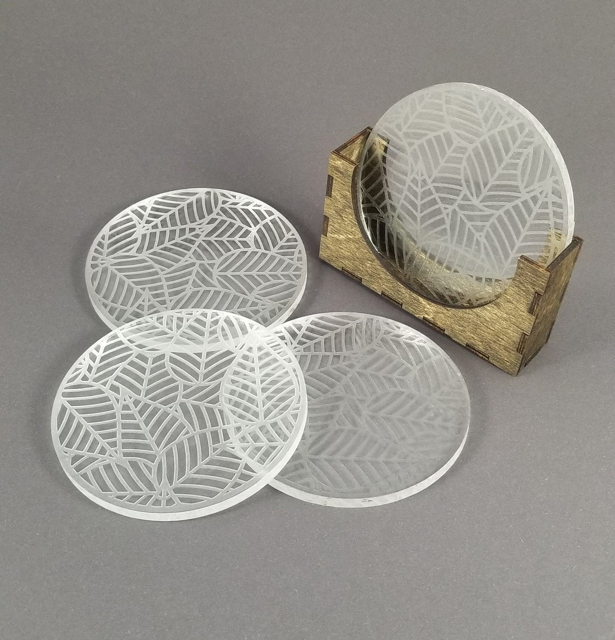 Pack of 4 Square Coaster Blanks. 2 Part Acrylic Coaster Blanks