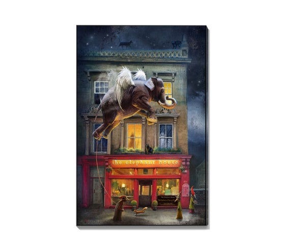 The Elephant House By Matylda Konecka Canvas Wall Art Etsy