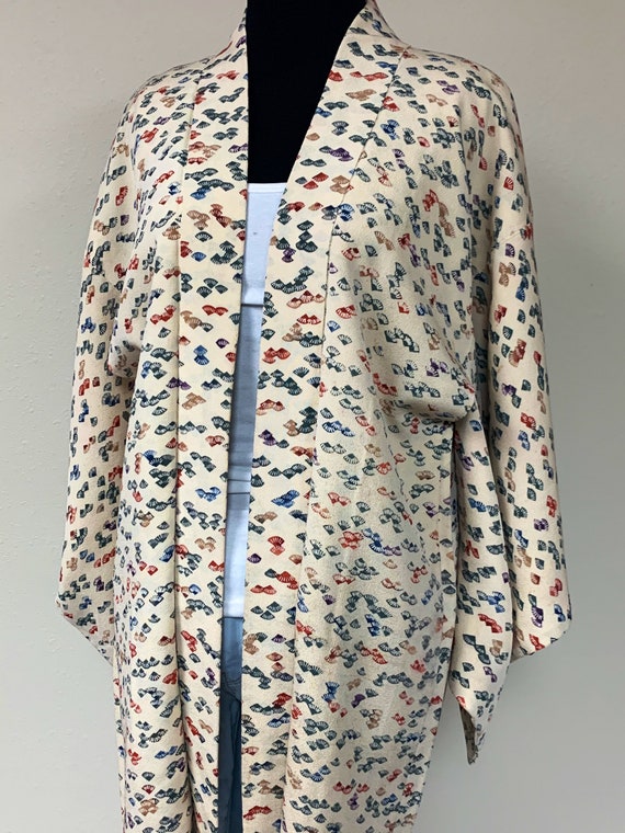 Japanese Vintage Fan Motif Haori Jacket