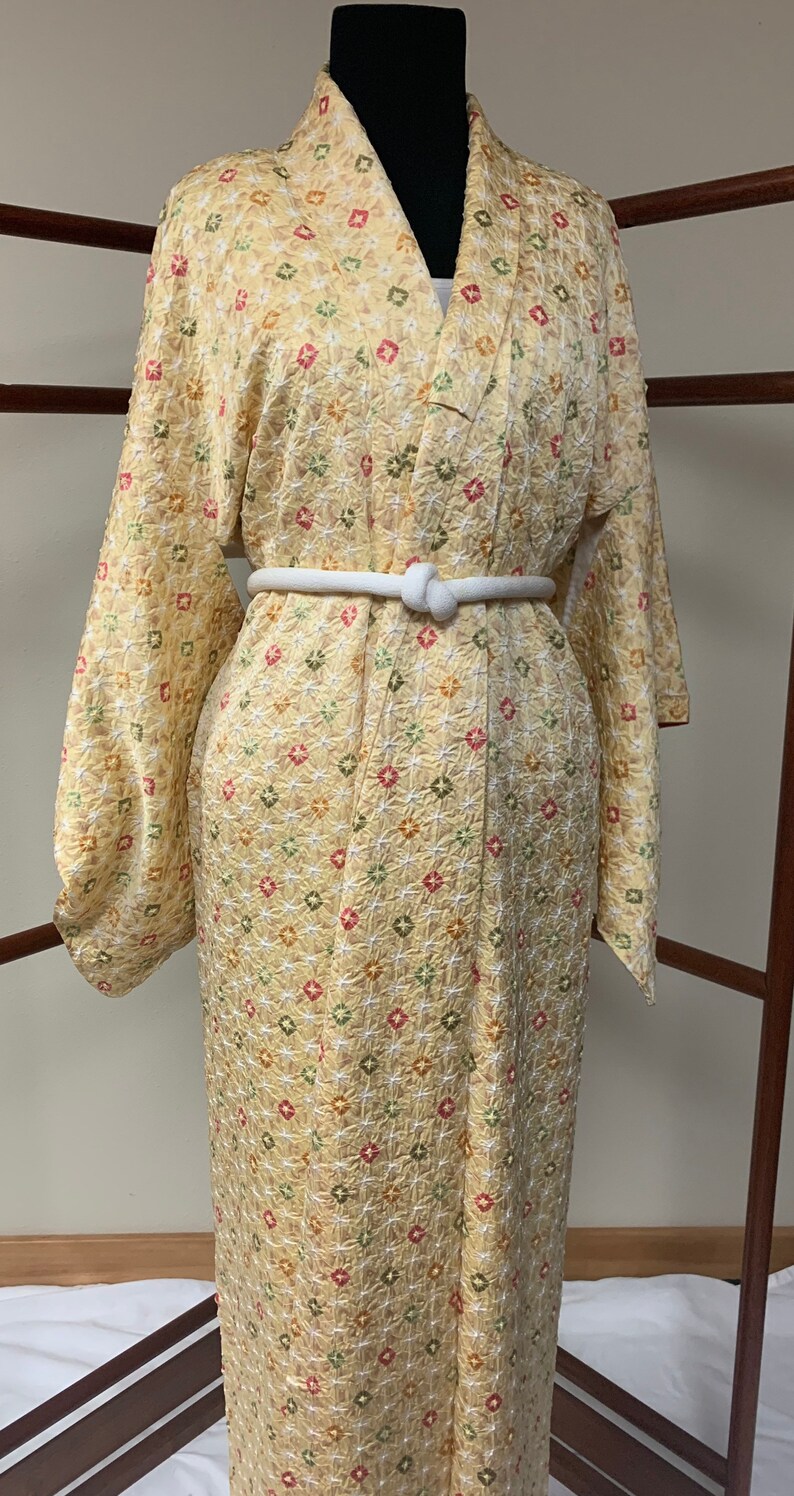 Japonais vintage Silk Shibori kimono Couleurs jaunes et pastel Etsy