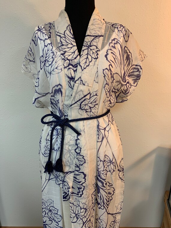 Japanese vintage silk sleeveless kimono dress