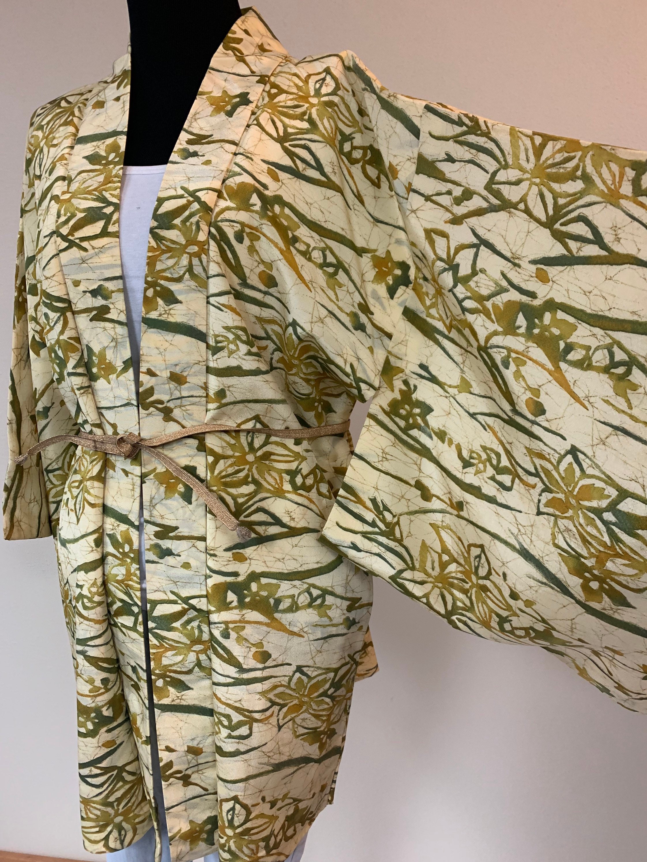 Japanese Vintage Yellow and Olive Haori Jacket | Etsy