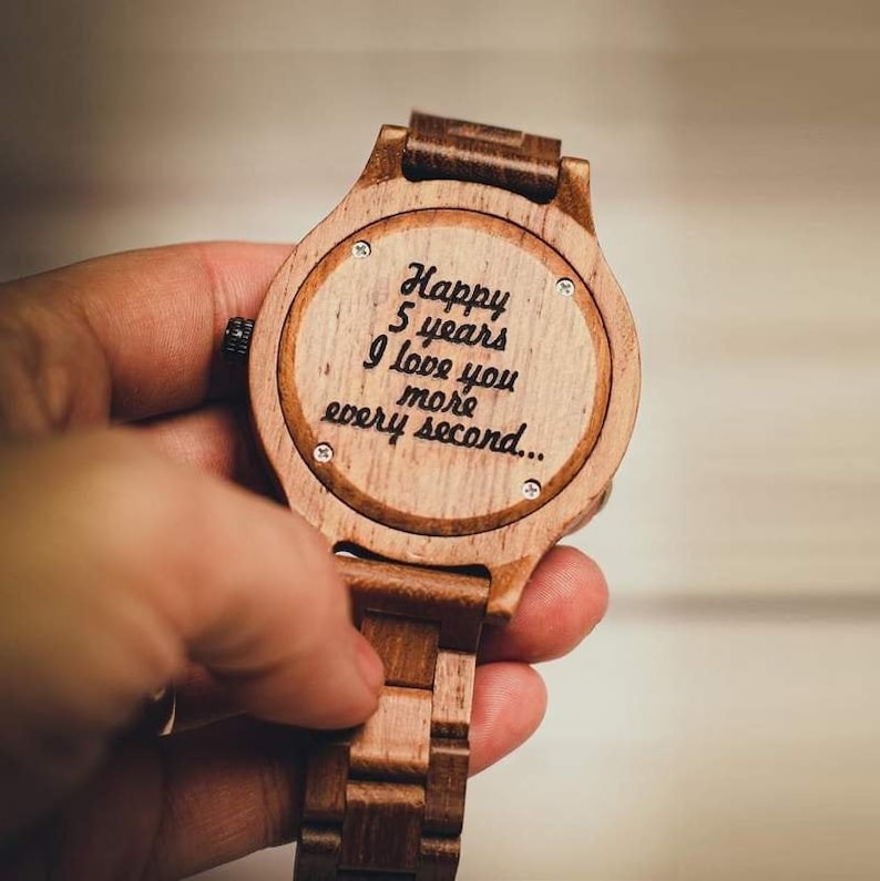 Wooden Watch Christmas Gift 5th Year Anniversary Gift Etsy