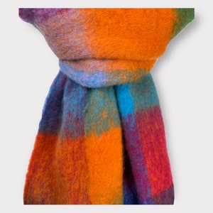 Supersoft Festive multicheck fluffy wool mix winter scarf gift for him or her image 2
