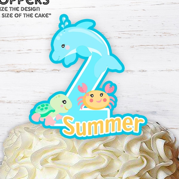 Under The Sea Cake Topper, Under The Sea Birthday, Animals, Ocean Party, Cake Toppers, Printable, Dolphin Toppers, crayfish, Turtle Party