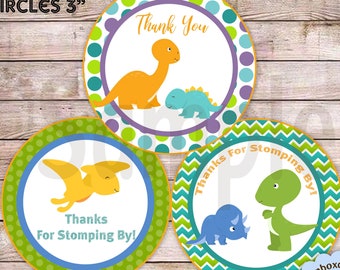 INSTANT DOWNLOAD Favor Tags, Dinosaur Goodie Bags Dinosaur Birthday Trex Favor Tags Tyrannosaurus Digital File, Dino Thank You Tags