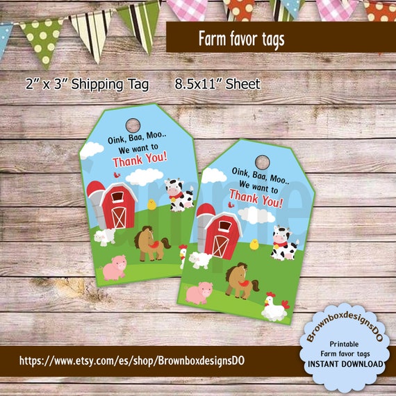 Farm Favor Tags [INSTANT DOWNLOAD] - My Store