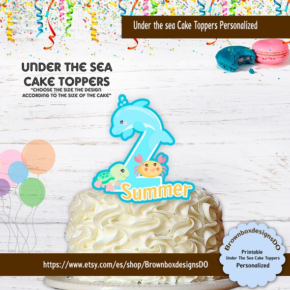 Under The Sea Cake Topper Under The Sea Birthday Animals Etsy
