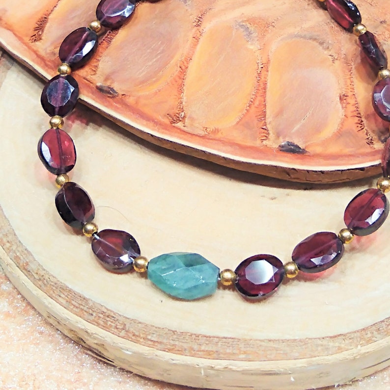 Emerald garnet bracelet gemstone Handmade Fairtrade Jewelry