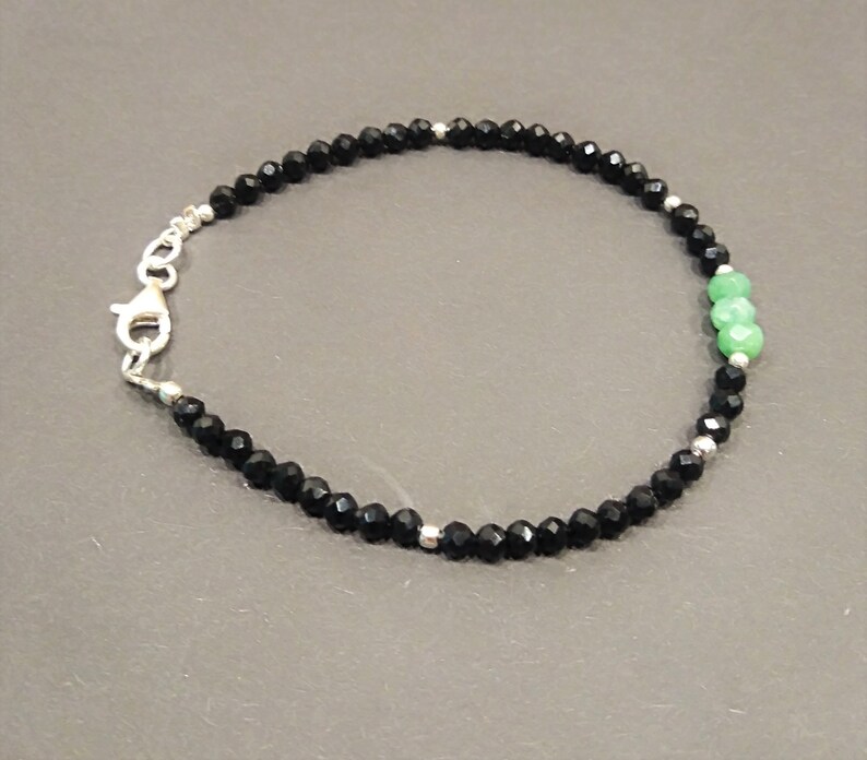 Fairtrade Faceted Emerald Spinel Bracelet Silver 925