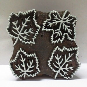 Indian Hand Carved Wooden Printing Blocks Wooden Printing Stamps Textile wood printing Stamps wood printing blocks  STAMP LEAF DESIGN