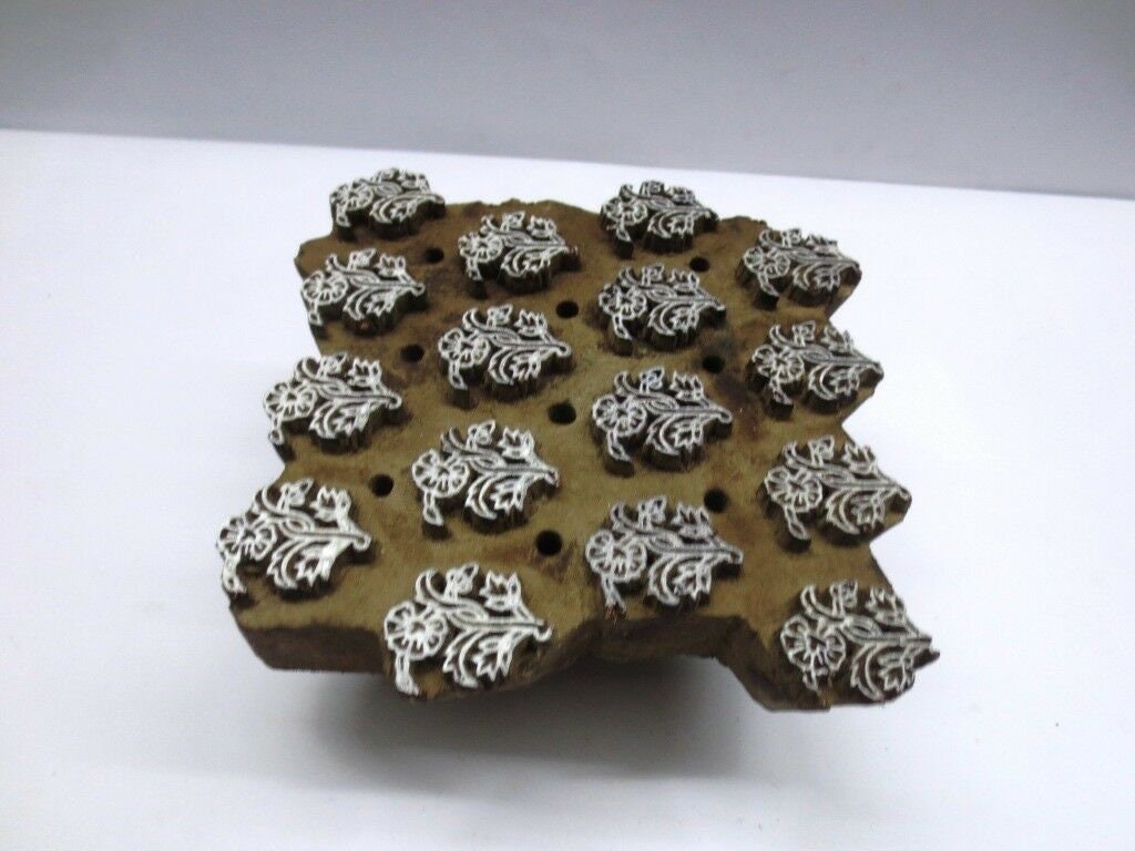 Vintage Mughal Design Hand Carved Wooden Printing Blocks Wooden