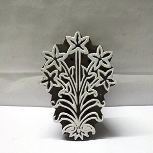 Indian wooden hand carved textile printing on fabric block / stamp cute unique pattern