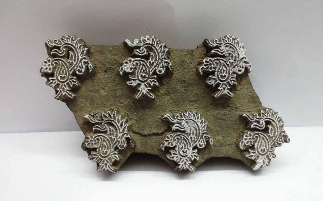 Mughal Buti Hand Carved Wooden Printing Blocks Wooden Printing Stamps