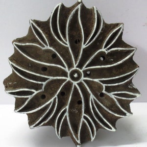 VINTAGE wooden hand carved textile printing on fabric block / stamp carving  for home rustic decor wood panel POTTERY STAMP