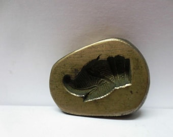 Vintage Indian Brass Metal Jewelry Making Tool Mold Stamp Unique Design