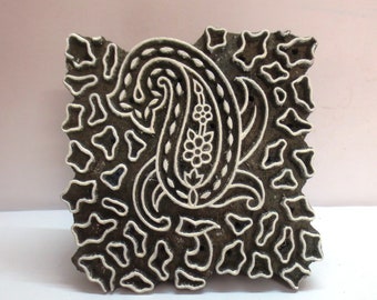 Vintage indian wooden hand carved textile printing on fabric block / stamp tool carving design print pattern  BLOCK STAMP  Stamps4clay