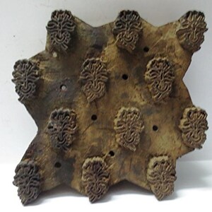 India Wood Block Ink Stamp Hand Carved Design Wood Block Ink Stamp