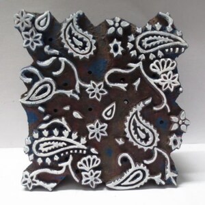 Indian Hand Carved Wooden Printing Blocks Wooden Printing Stamps Textile wood printing Stamps wood printing blocks FLORAL PAISLEY