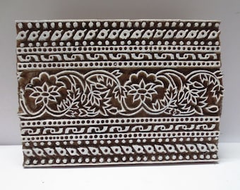 Vintage indian wooden hand carved textile printing on fabric block / stamp tool carving design print pattern STAMP FLORAL Stamps4clay