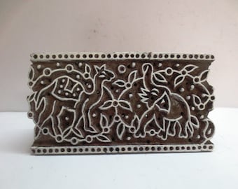 Blocs de timbre de frontière, art de bloc de bois, bloc d'impression de textile, timbre de poterie en inde de timbre en bois, approvisionnement d'impression de bloc, timbre sculpté à la main