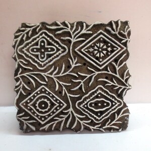 Impression textile sculptée à la main en bois sur le tissu vintage Linen Design Pattern Printing Stamp Indian Wooden Block Stamp 2