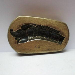 Vintage India Brass Metal Jewellery Making Tool Mold Seal Stamp Unique Design