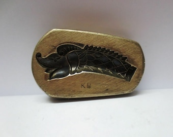 Vintage India Brass Metal Jewellery Making Tool Mold Seal Stamp Unique Design