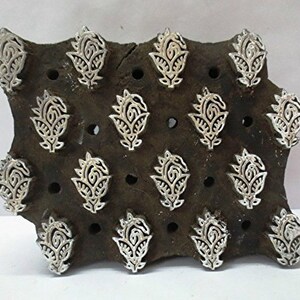 indian wooden  stamps hand carved textile printing on fabric / stamp tool carving design print pattern new year gift clay art 56