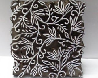 Vintage Indian wooden hand carved textile printing on fabric block / stamp vintage tool carving design print pattern ETHNIC DESIGN LARGE