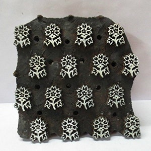 indian wooden  stamps hand carved textile printing on fabric / stamp tool carving design print pattern new year gift clay art 69