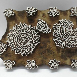 indian wooden  stamps hand carved textile printing on fabric / stamp tool carving design print pattern new year gift clay art 54