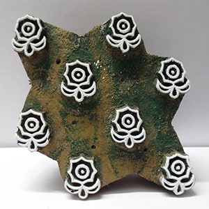 Indian wooden hand carved textile printing on fabric block / stamp unique ANOKHI BUTI MOTIF