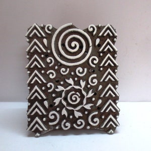 Indian Hand Carved Wooden Printing Block Wooden Printing Stamp Textile wood printing Stamp wood printing block STAMP UNIQUE DESIGN