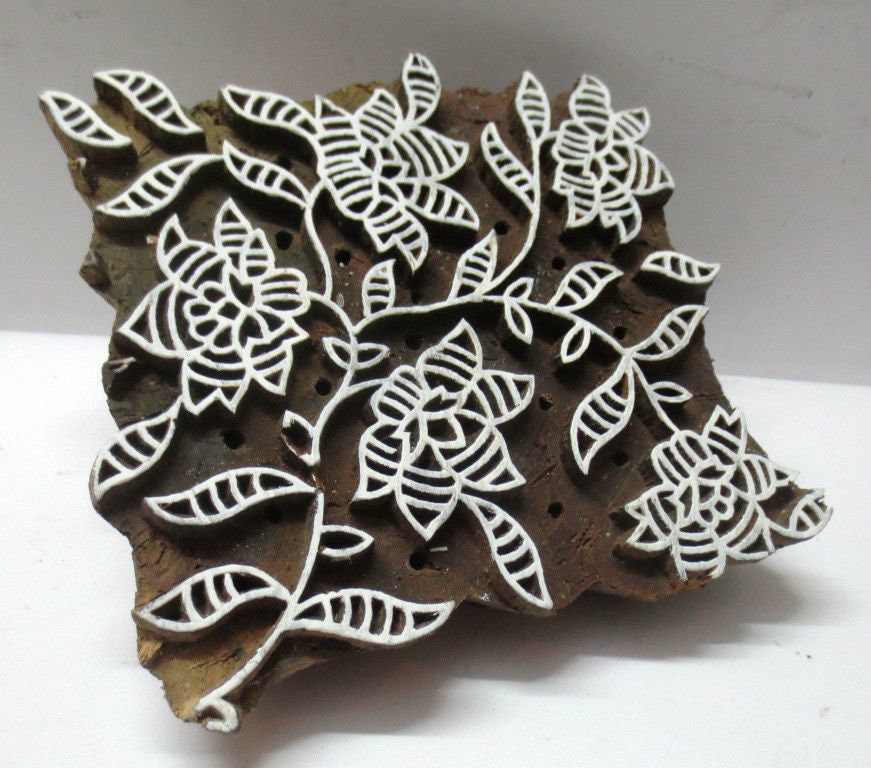 Indian Wooden Block Design Hand Carved Block Print Wood Stamps Etsy