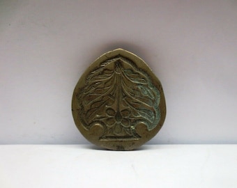 Indian Brass Metal Jewellery Making Tool Mold Seal Stamp Ethnic Floral Design Mughal Pattern