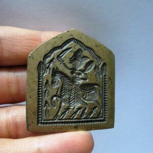 India Vintage Bronze Jewelry Die Mold/Mould Hand Engraved Tribal Hindu God